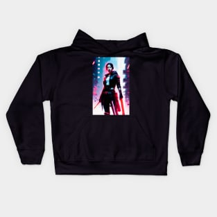 Abstract Cyberpunk Girl Kids Hoodie